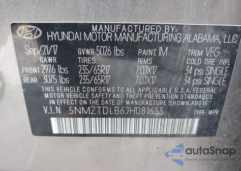 2018 Hyundai Santa Fe Sport 2.4L from USA, damaged, VIN 5NMZTDLB6JH081655